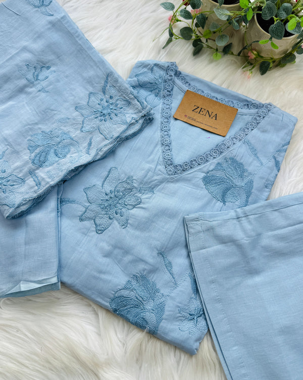 ✨ Pure Mul Cotton Embroidered Kurti Set ✨