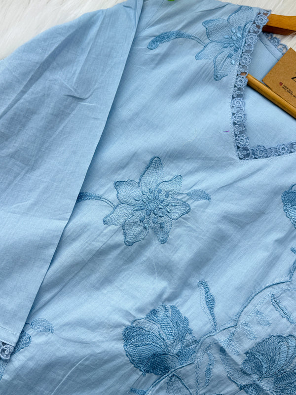 ✨ Pure Mul Cotton Embroidered Kurti Set ✨