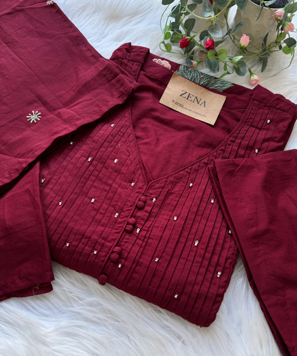 ✨ Pure Cotton Hand Detailed Anarkali Set – Appliqué Work ✨