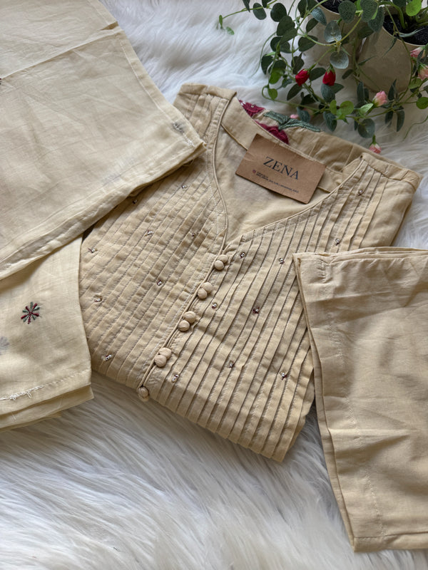 ✨ Pure Cotton Hand Detailed Anarkali Set – Appliqué Work ✨