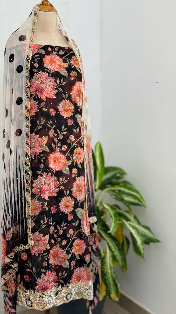 ✨ Premium Viscose Organza Unstitched Suit ✨