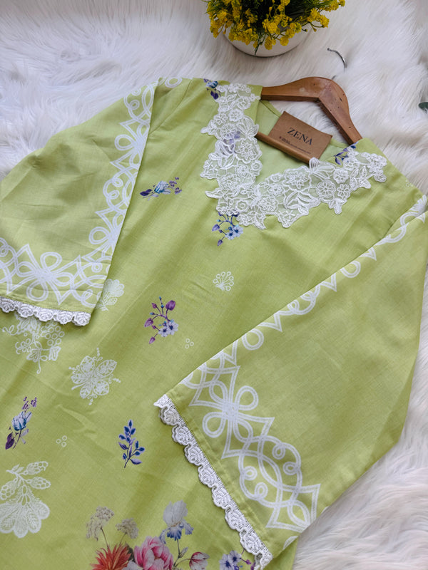 ✨ Pakistani Embroidered Cotton Kurti Set ✨