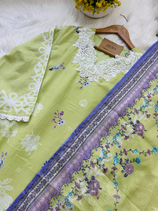 ✨ Pakistani Embroidered Cotton Kurti Set ✨