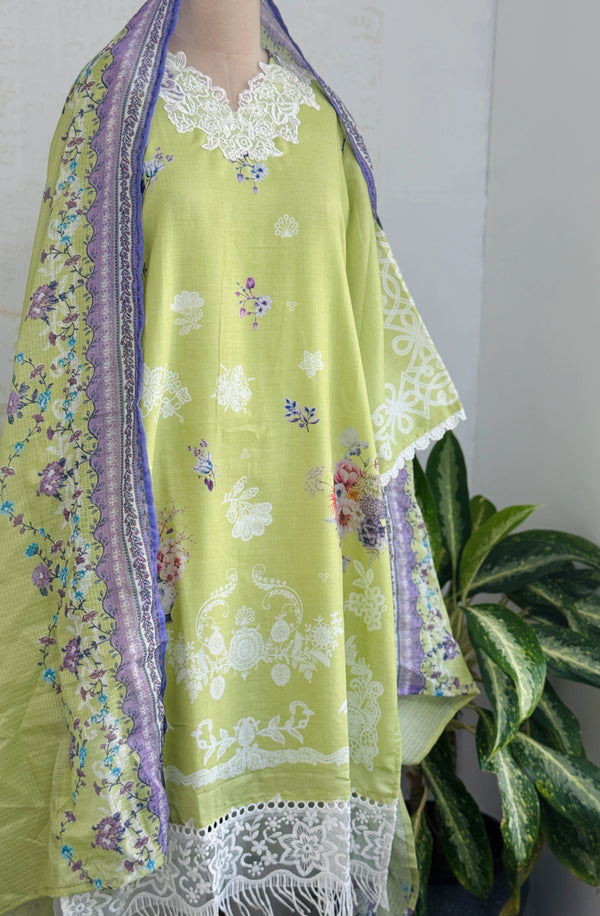 ✨ Pakistani Embroidered Cotton Kurti Set ✨