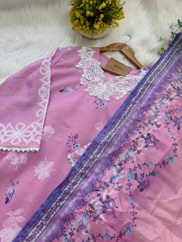 ✨ Pakistani Embroidered Cotton Kurti Set ✨