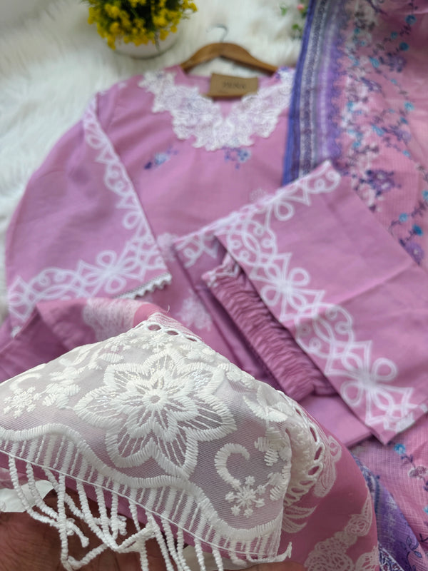 ✨ Pakistani Embroidered Cotton Kurti Set ✨