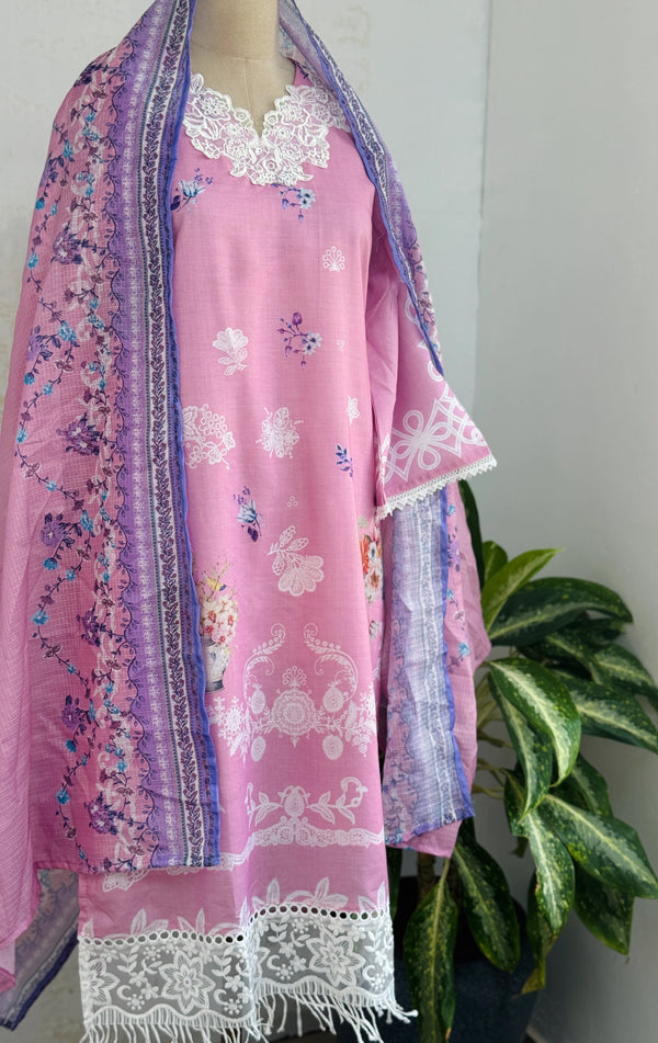 ✨ Pakistani Embroidered Cotton Kurti Set ✨