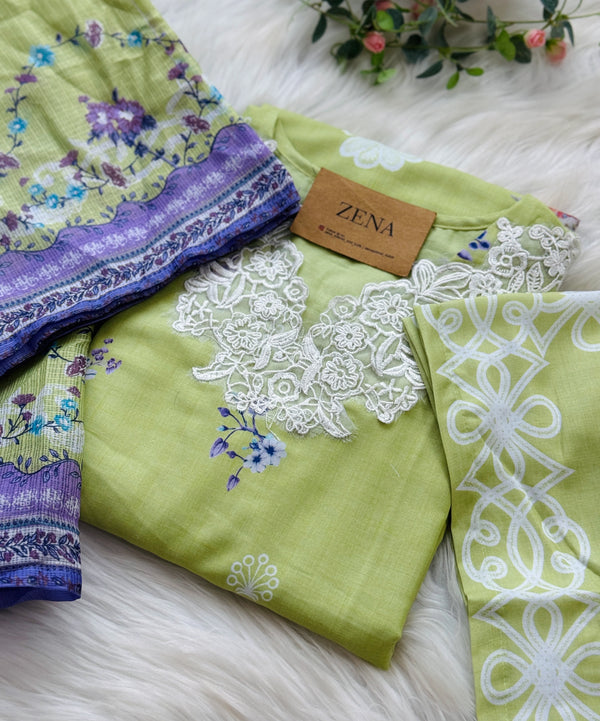 ✨ Pakistani Embroidered Cotton Kurti Set ✨