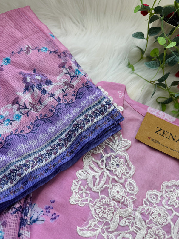 ✨ Pakistani Embroidered Cotton Kurti Set ✨