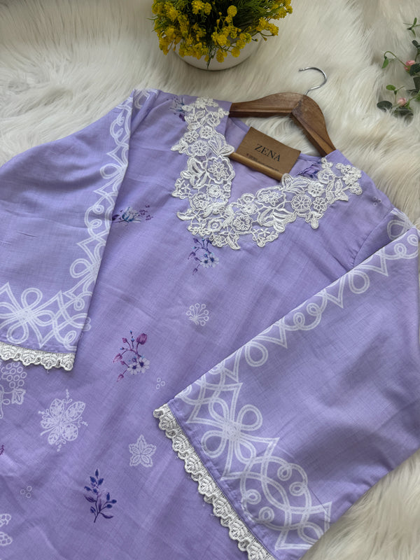 ✨ Pakistani Embroidered Cotton Kurti Set ✨