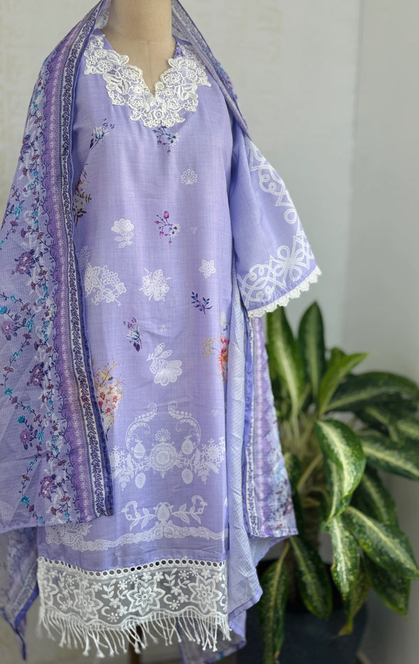 ✨ Pakistani Embroidered Cotton Kurti Set ✨