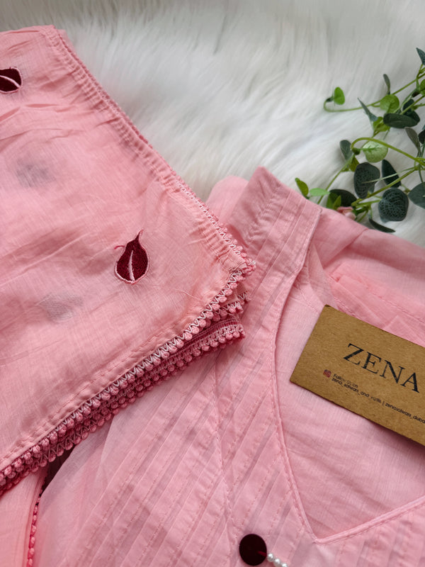 Mul Chanderi Appliqué Work Anarkali Set ✨