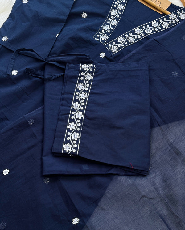 ✨ Pure Cotton Hand Detailed Kurti Set ✨
