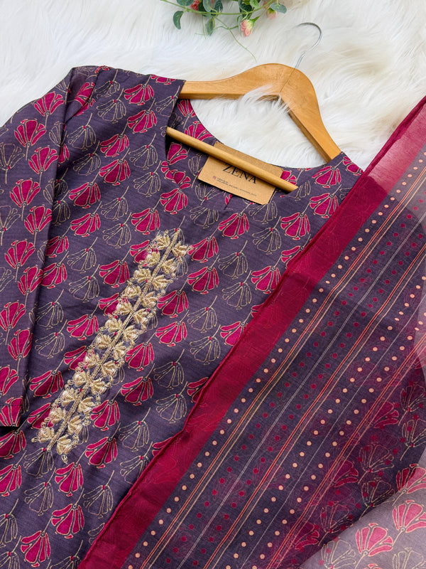 ✨ Modal Silk Digital-Printed Kurti Set ✨