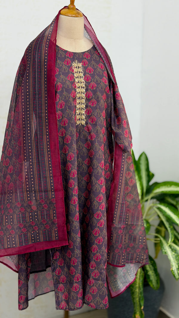 ✨ Modal Silk Digital-Printed Kurti Set ✨