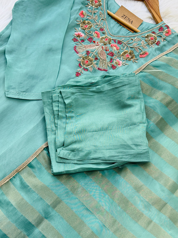 ✨ Tissue Silk Hand Work Kurti Set ✨