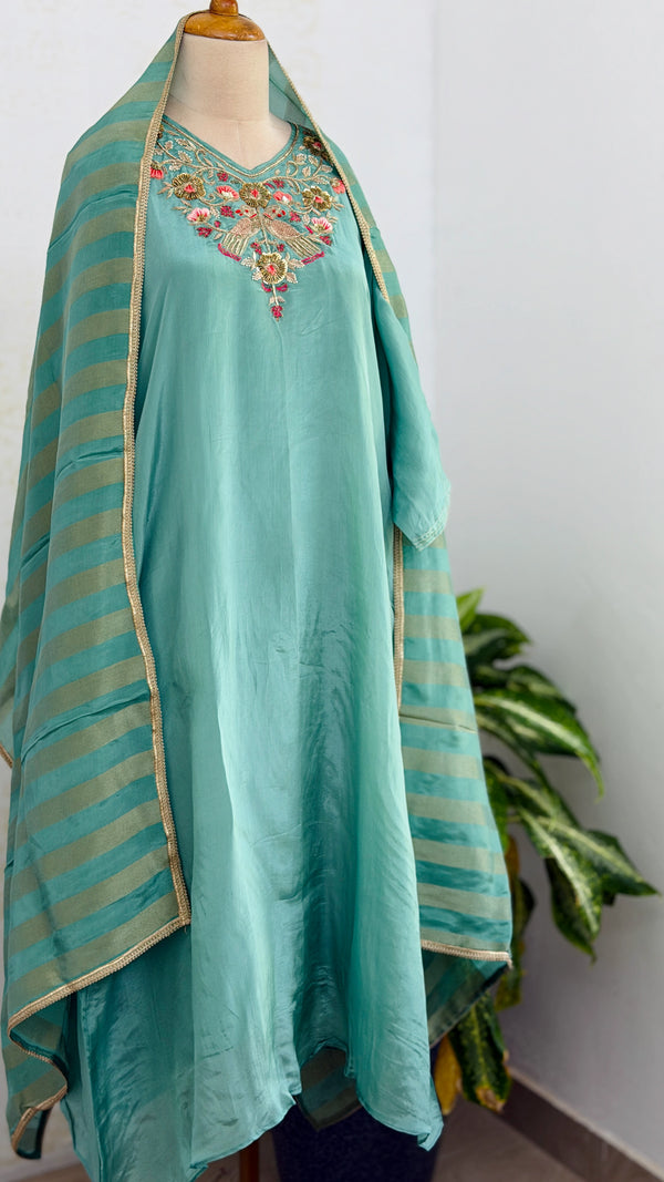 ✨ Tissue Silk Hand Work Kurti Set ✨