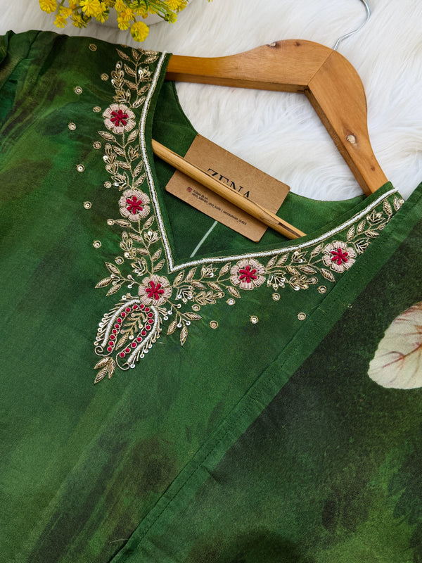 ✨ Tissue Silk Hand Work Kurti Set ✨