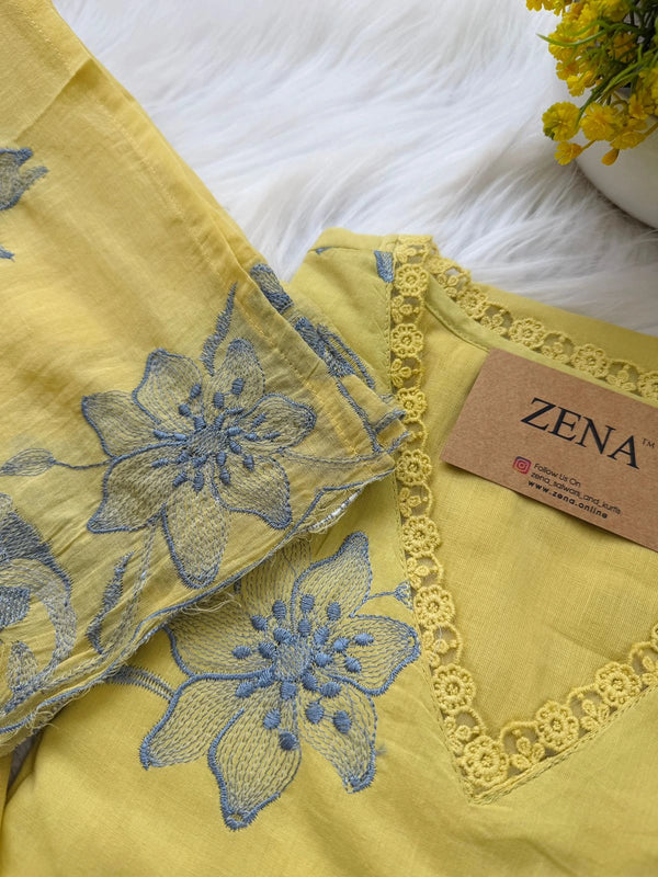 Mul Cotton Embroidered Kurti Set – Elegant Ethnic Wear