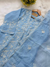 ✨ Mul Chanderi Embroidered Kurti Set ✨