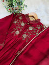 ✨ Glass Chanderi Handwork Anarkali Set ✨
