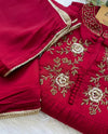 ✨ Glass Chanderi Handwork Anarkali Set ✨