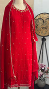 ✨ Pure Organza Handwork Kurti Set ✨