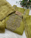 ✨ Premium Crushed Tissue Silk Handwork Suit – Top, Bottom & Dupatta ✨