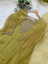 ✨ Premium Crushed Tissue Silk Handwork Suit – Top, Bottom & Dupatta ✨