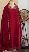 ✨ Glass Chanderi Embroidered Party Wear Kurti Set ✨