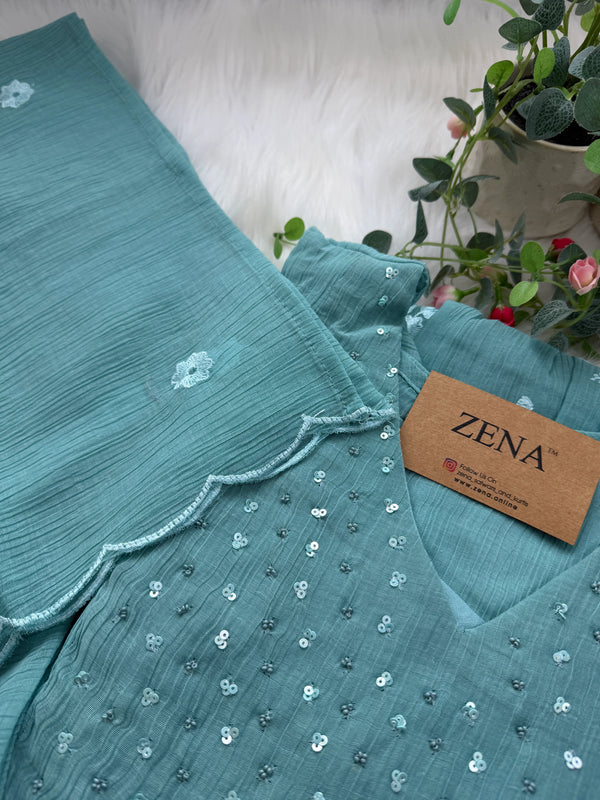 ✨ Chinnon Hand Detailed Embroidered Anarkali Set ✨