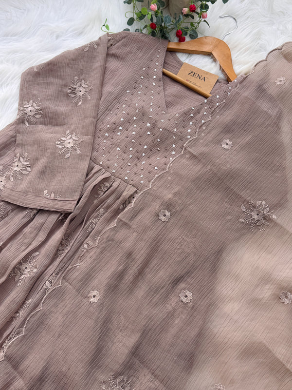 ✨ Chinnon Hand Detailed Embroidered Anarkali Set ✨