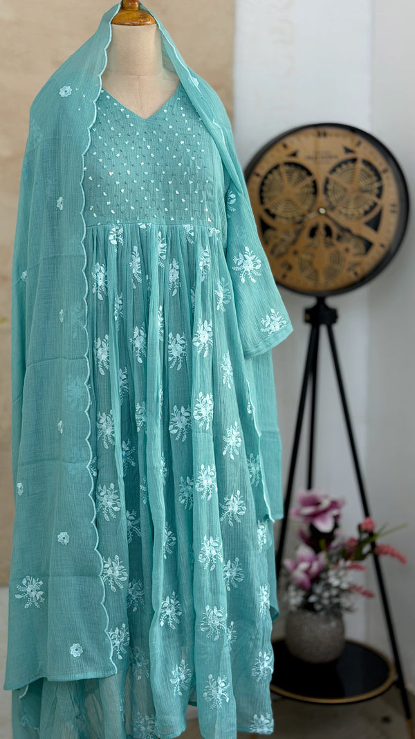 ✨ Chinnon Hand Detailed Embroidered Anarkali Set ✨