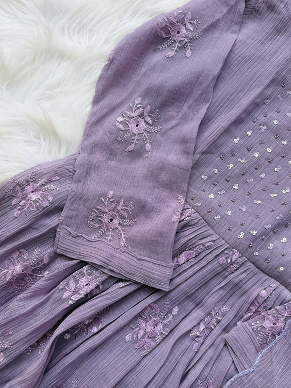 ✨ Chinnon Hand Detailed Embroidered Anarkali Set ✨
