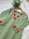 ✨ Pure Cotton Embroidered Kurti Set ✨