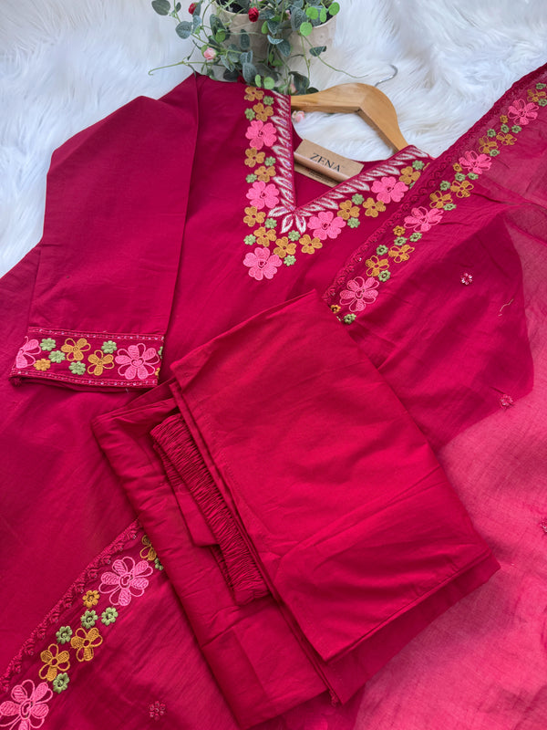 ✨ Pure Cotton Embroidered Kurti Set ✨