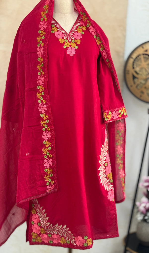 ✨ Pure Cotton Embroidered Kurti Set ✨