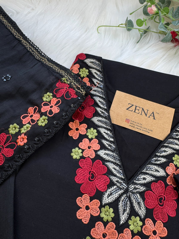 ✨ Pure Cotton Embroidered Kurti Set ✨