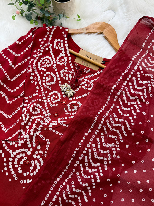 ✨ Pure Cotton A-Line Kurti Set ✨