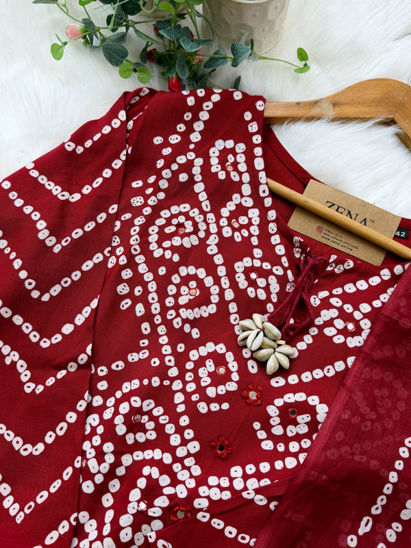 ✨ Pure Cotton A-Line Kurti Set ✨