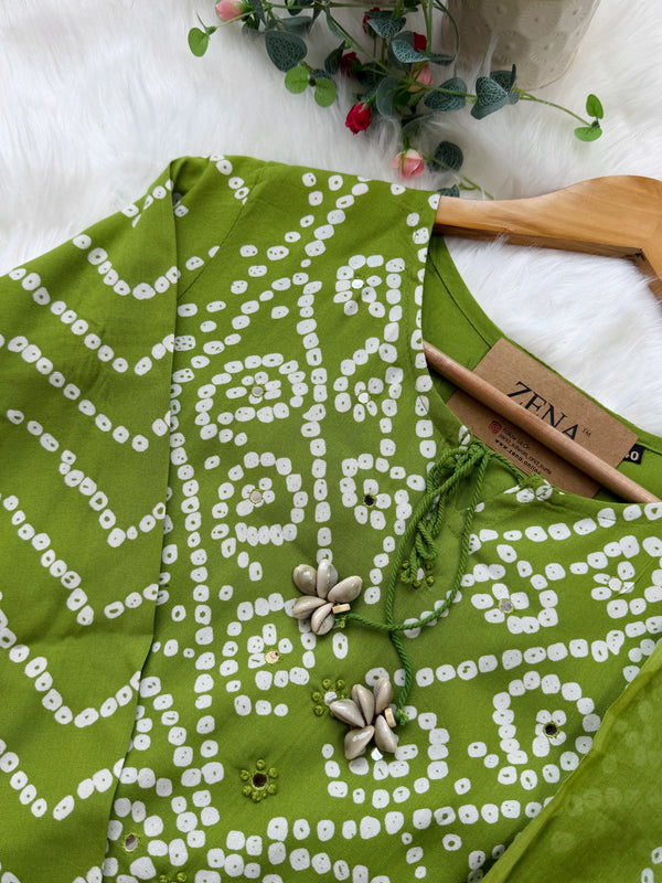 ✨ Pure Cotton A-Line Kurti Set ✨