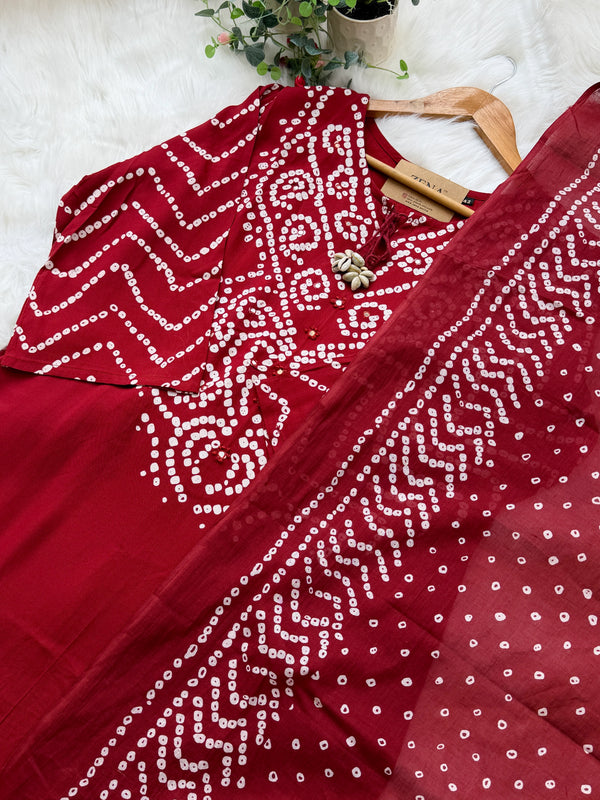 ✨ Pure Cotton A-Line Kurti Set ✨