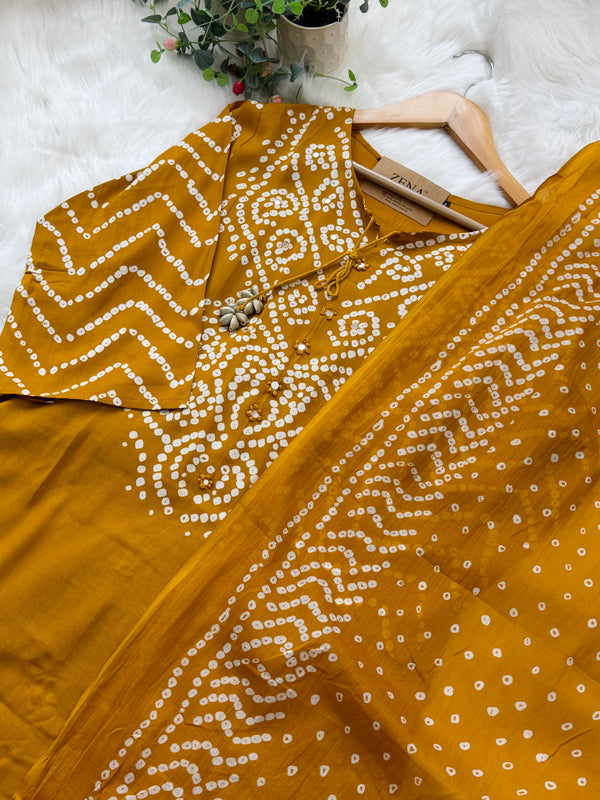 ✨ Pure Cotton A-Line Kurti Set ✨