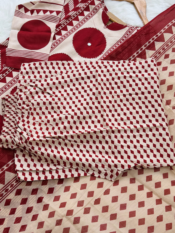 Pure Cotton Ready-to-Wear Kurti Set — Comfort Meets Everyday Elegance