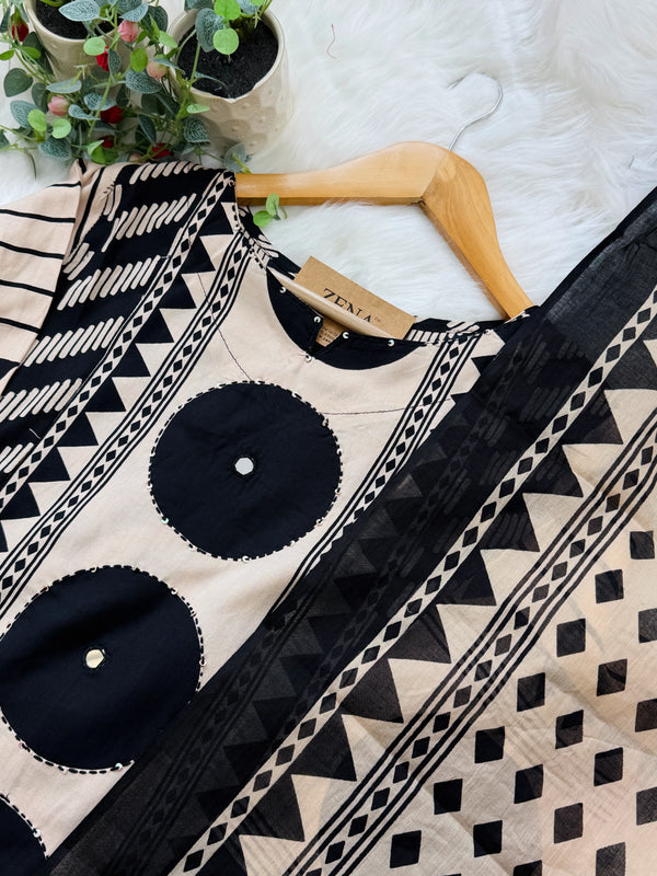 Pure Cotton Ready-to-Wear Kurti Set — Comfort Meets Everyday Elegance