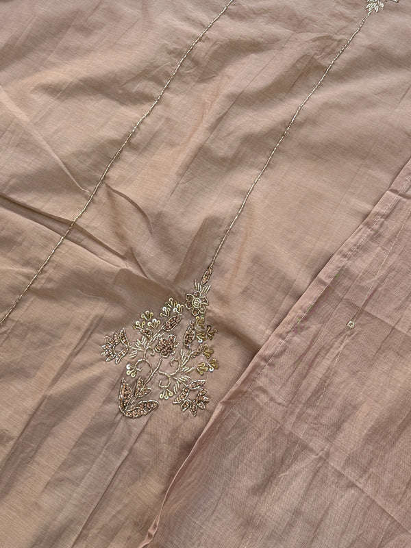 ✨ Premium Mul Chanderi Hand Work Unstitched Suit ✨