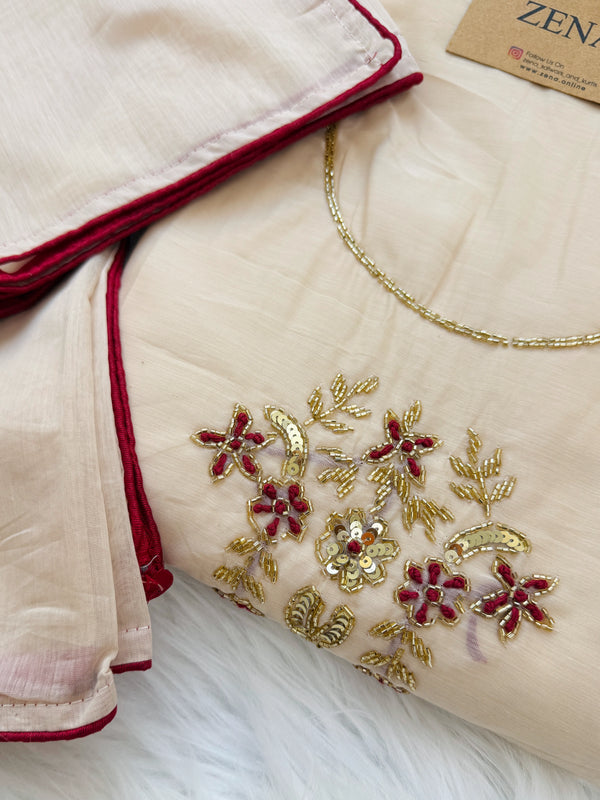 ✨ Mul Chanderi Handwork Unstitched Suit ✨