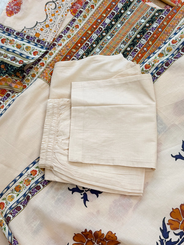 ✨ Pure Cotton Mirror Work Kurti Set ✨