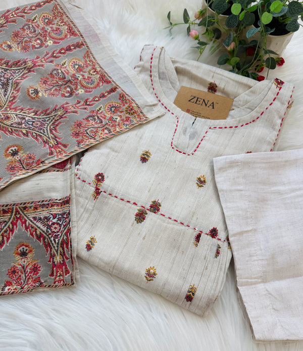 ✨ Pure Cotton Embroidered Anarkali Set ✨