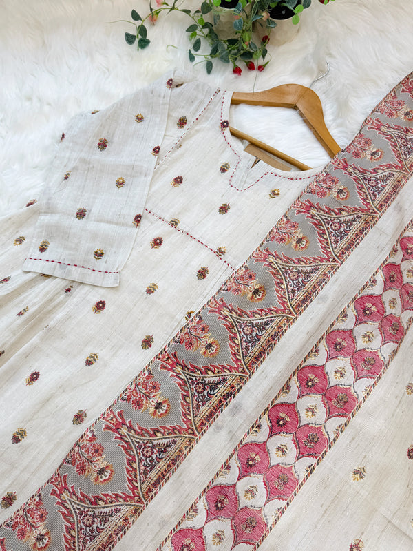 ✨ Pure Cotton Embroidered Anarkali Set ✨